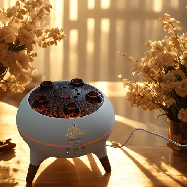 La Liza ESSENCE AURA diffúzor stílusos enteriőrben – illatos pára, színváltós LED fények és nyugtató atmoszféra.